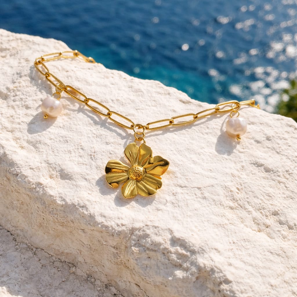 Bracelet fleur à breloques