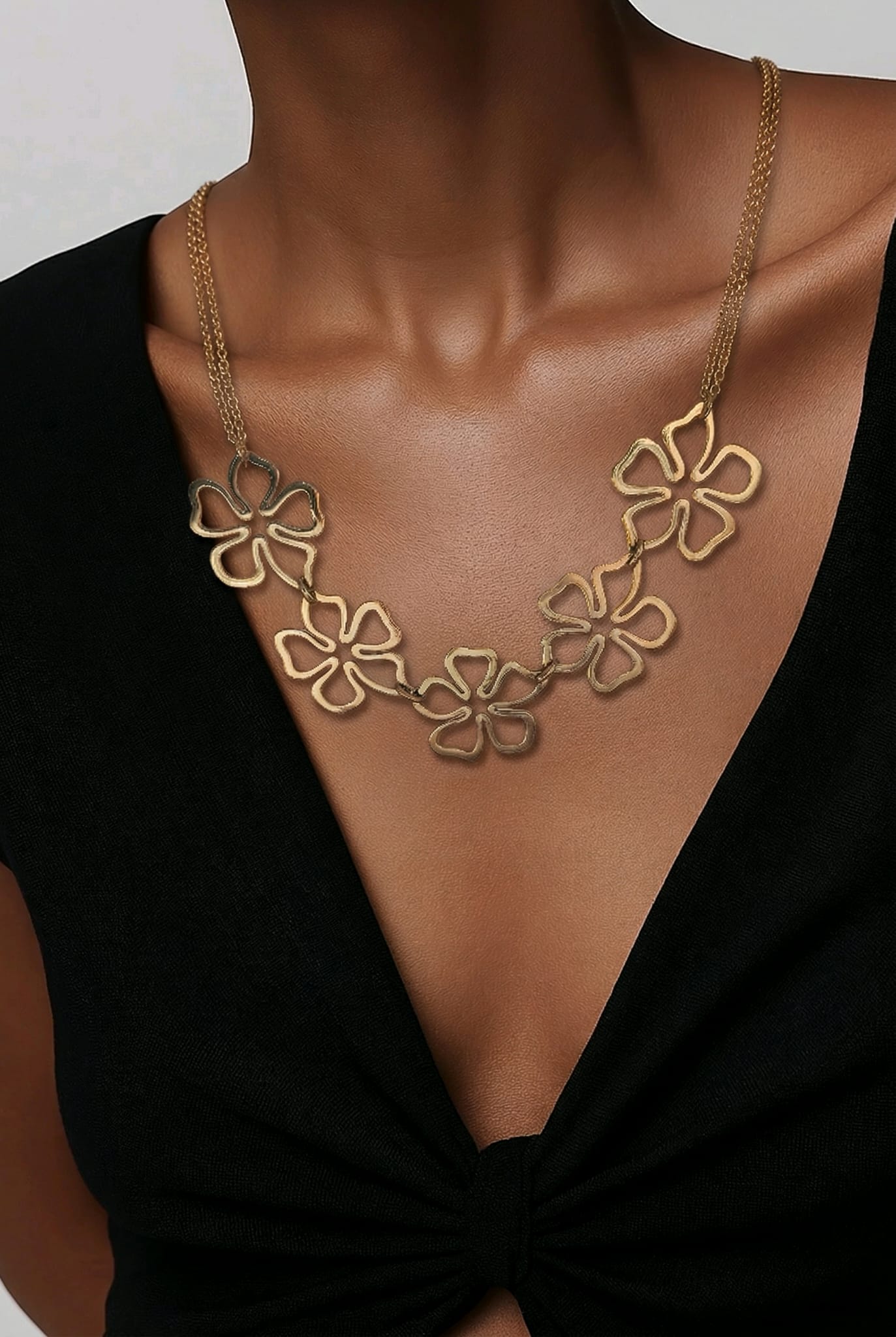 Collier ligne florale