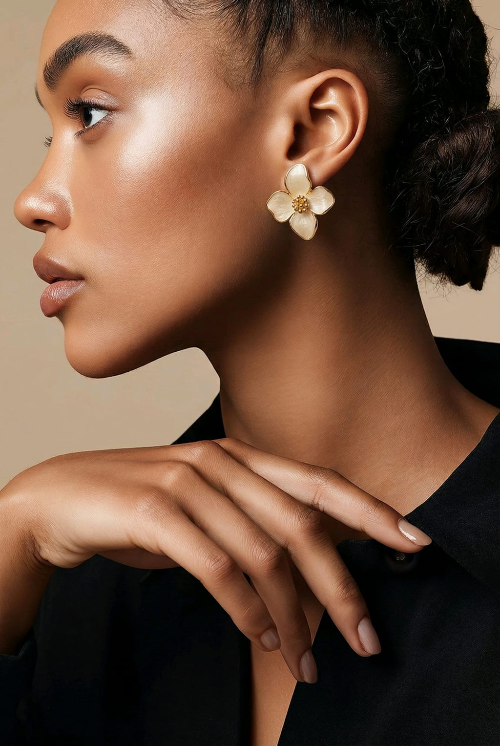 Boucles d'oreilles fleurs nacre